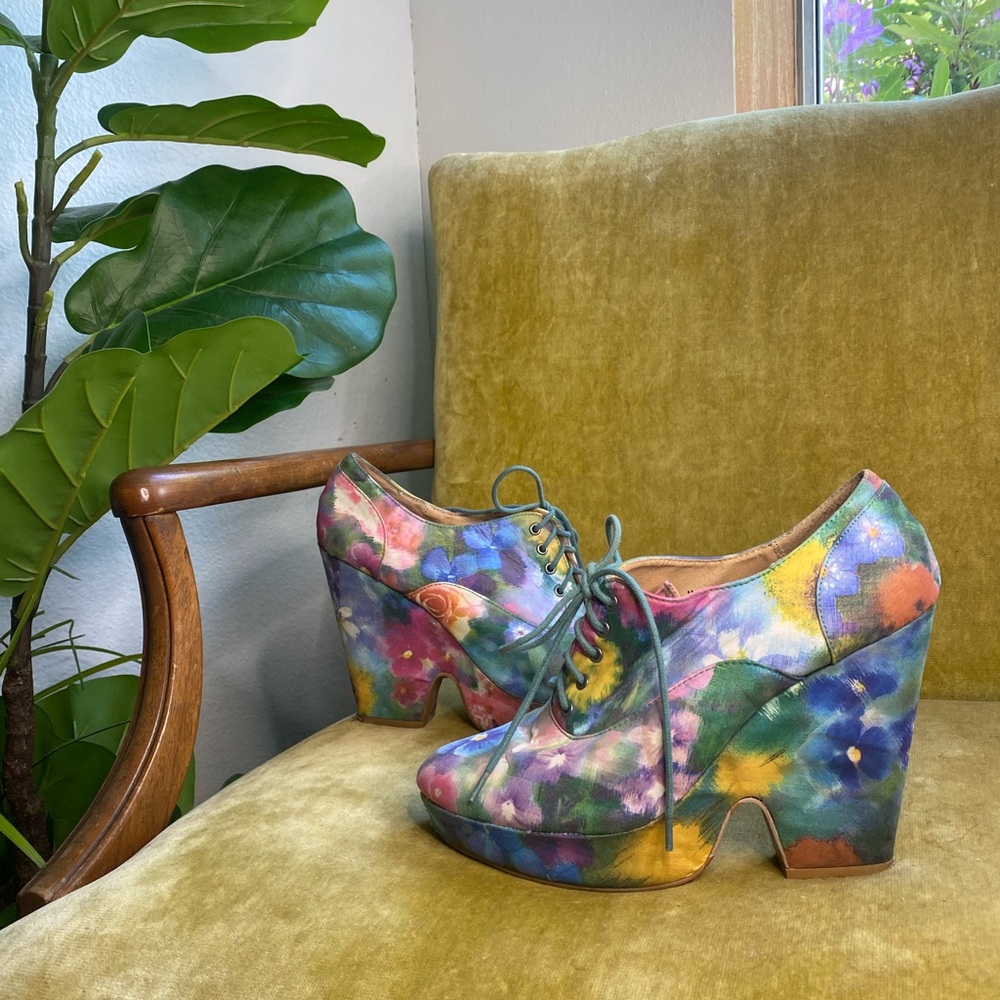 Urban Outfitters | Bright Floral Wedges